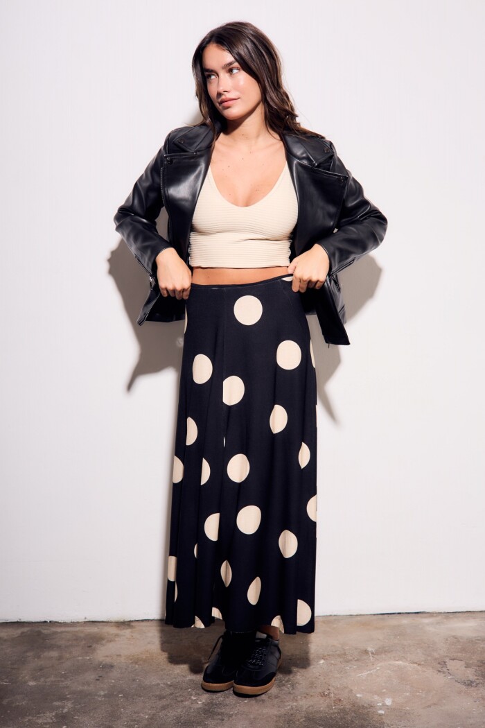 Falda Lunares Negro