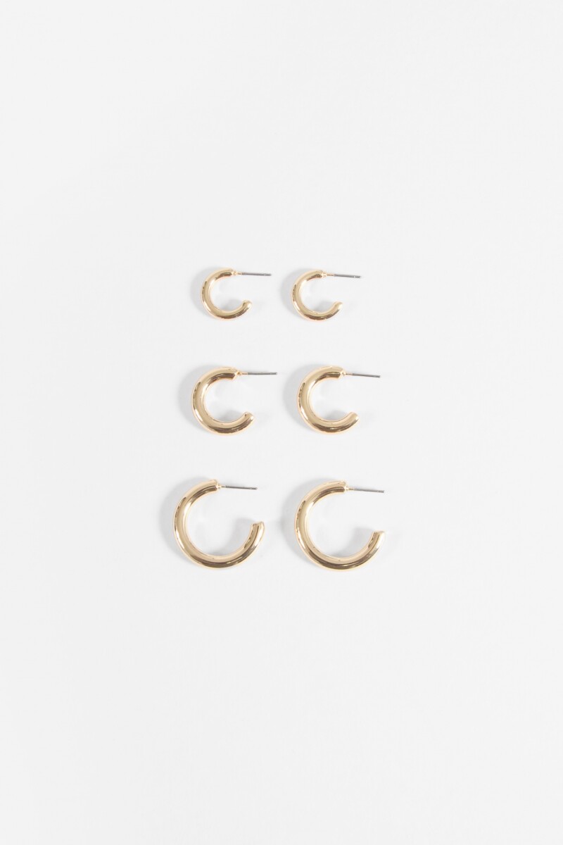 Set de 3 aros dorado