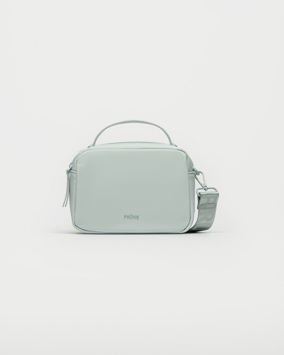 Mini Bag Rubber En Efecto Cuero - Celeste 