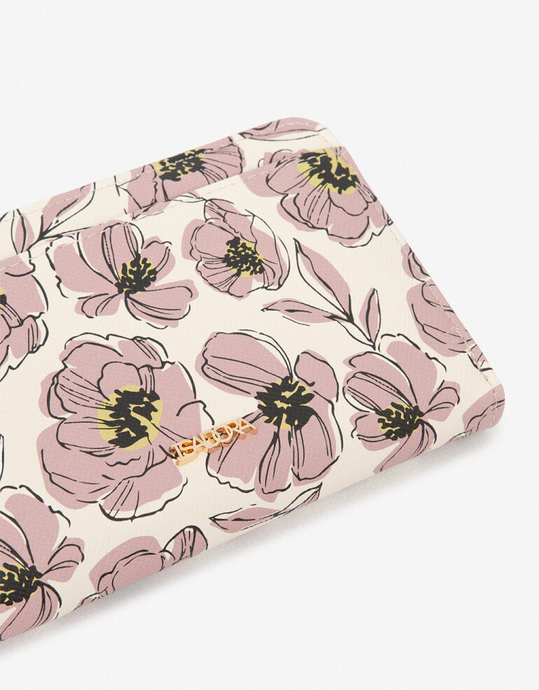 Ficheros Zip Round Billetera Formato Fichero - Estampado Flores