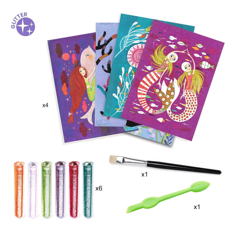 Kits de manualidades con purpurina Sirena Djeco Kits de manualidades con purpurina Sirena Djeco