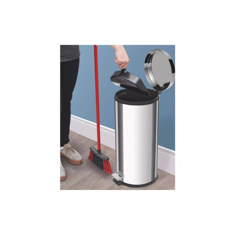 PAPELERA TACHO ACERO INOXIDABLE TRAMONTINA 30LTS PLATEADO
