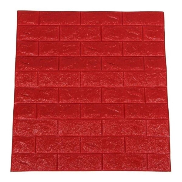 Revestimiento Pared Adhesivo Facil Colocacion Piedra X5 Uni Color Variante Rojo