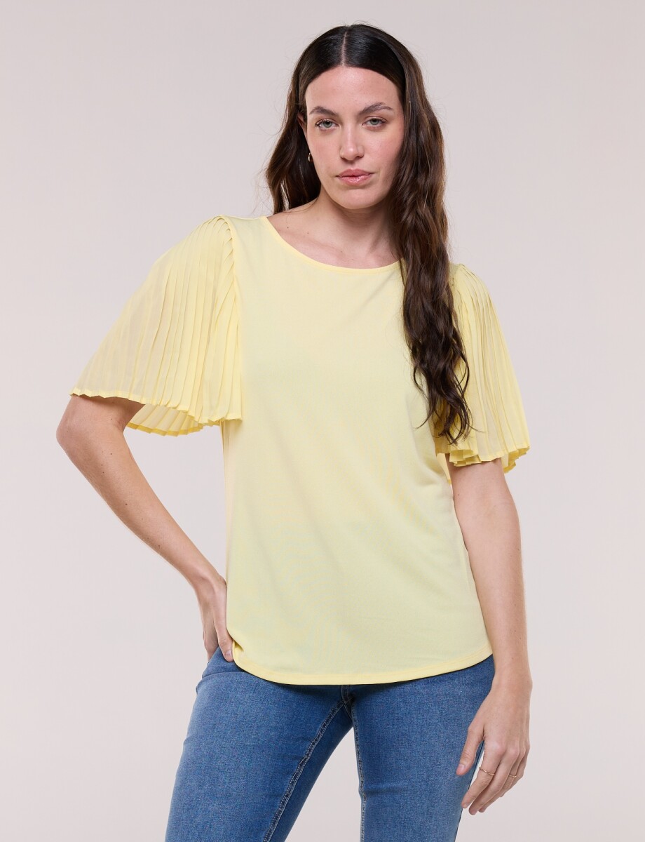 Blusa Manga Plisada - Amarillo 