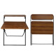 Escritorio Plegable con Estante en MDF 77x50x75cm Marron