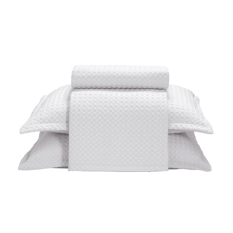 Juego Colcha y Funda Dohler Provenza Queen 100% Microfibra BLANCO