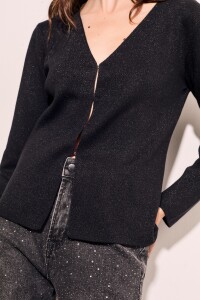 Cardigan Lurex Negro