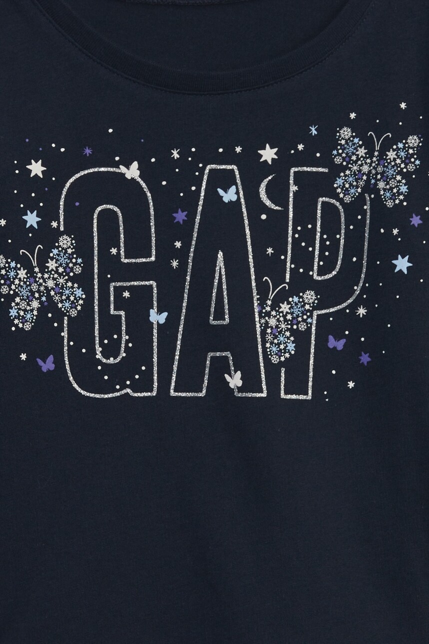 Remera Logo Gap Manga Larga Toddler Niña Blue Galaxy