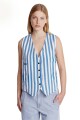Chaleco Mol Rayas Azul/Blanco