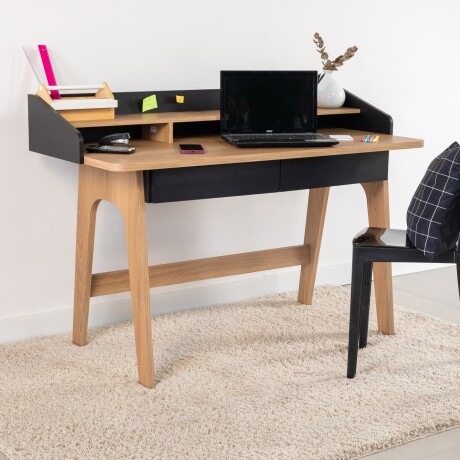 Escritorio Flexus 139 Negro y Madera