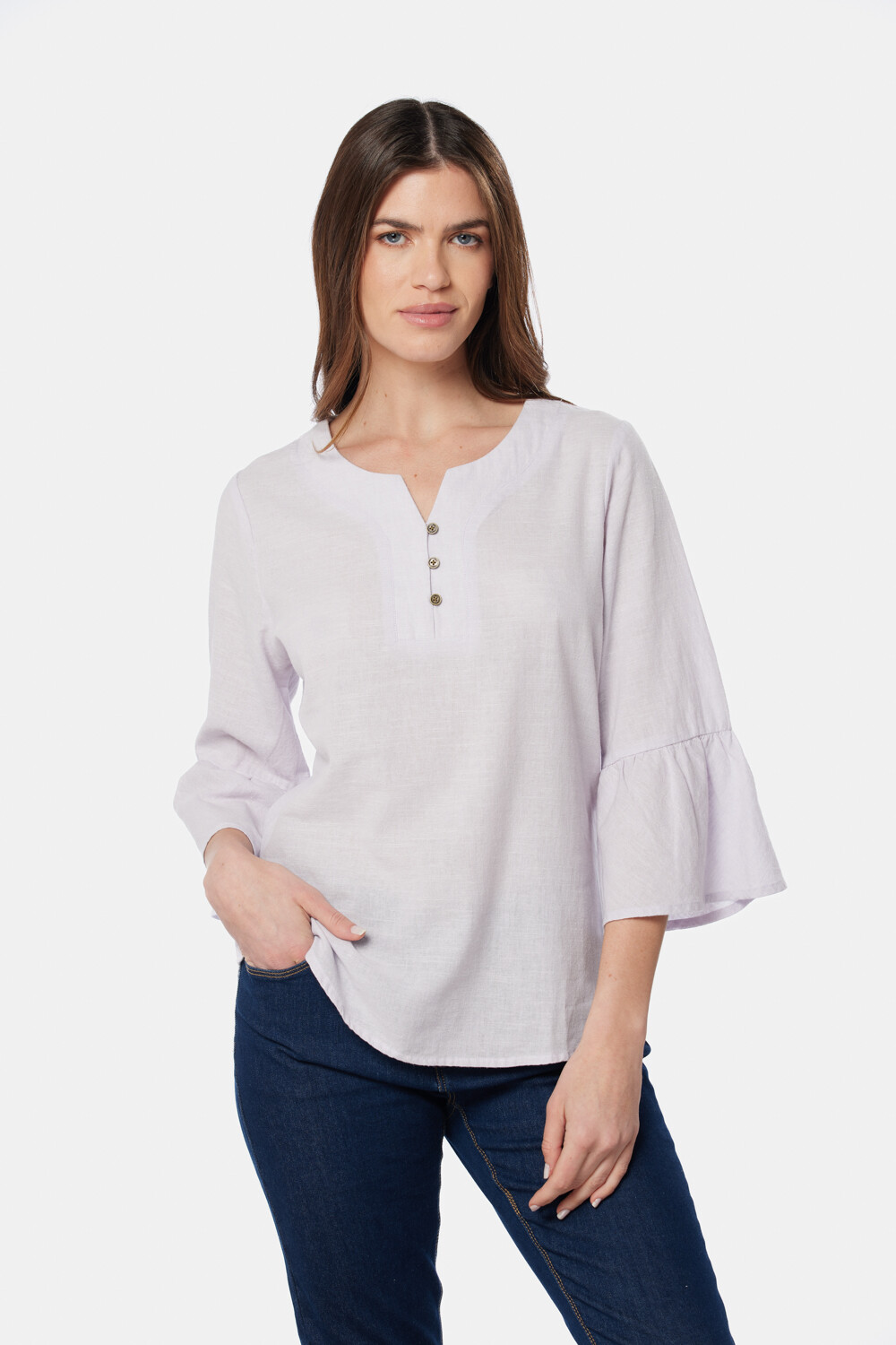 BLUSA DE LINO Lila