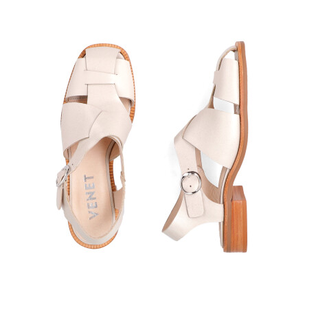 SANDALIAS VENET - CUERO CANGREJAS BEIGE