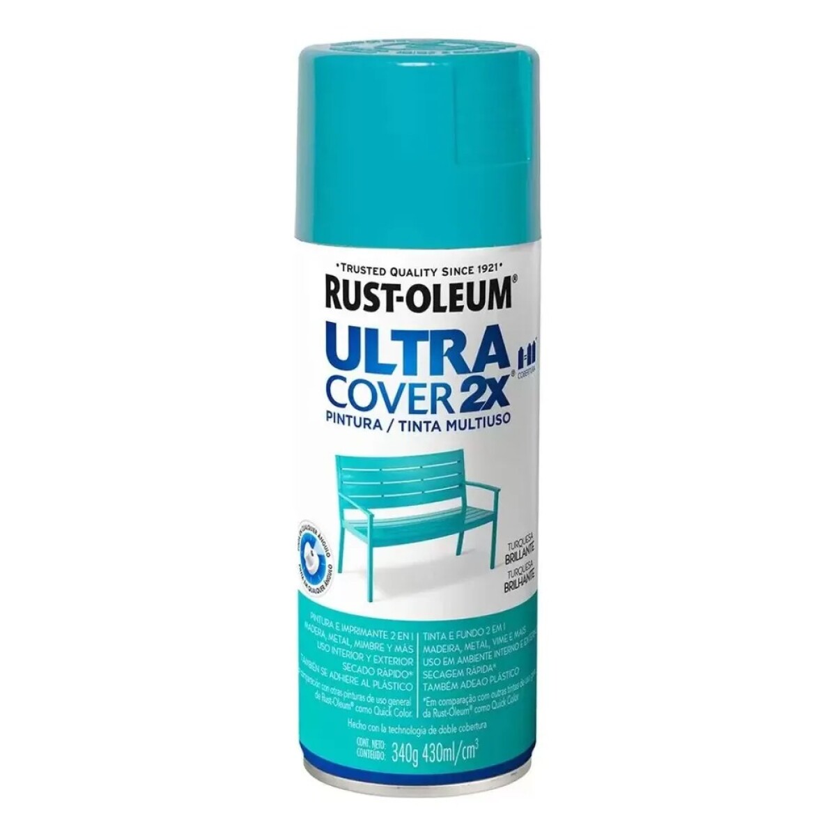 Pintura en Aerosol 2X Cubre el Doble Turquesa Brillante Rust-Oleum 