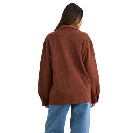 Campera Rhythm Reverse Fleece Shacket Marron