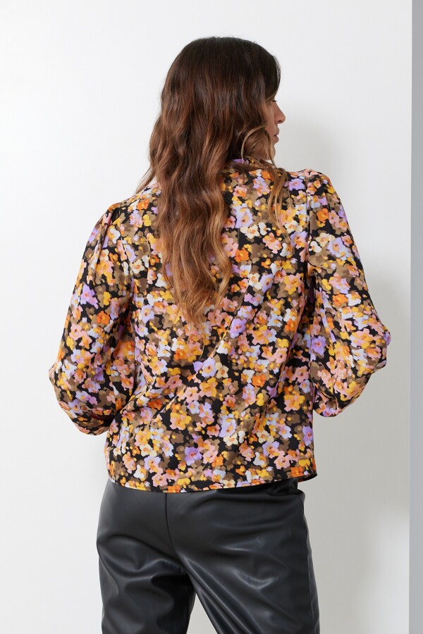 Blusa Gasa Print NEGRO/MULTI