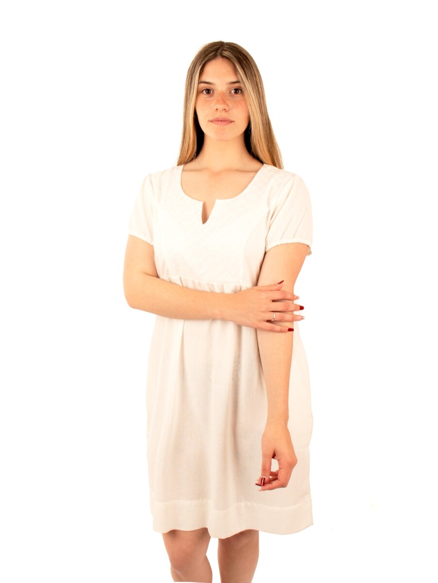 Vestidos de Broderie - Blanco 