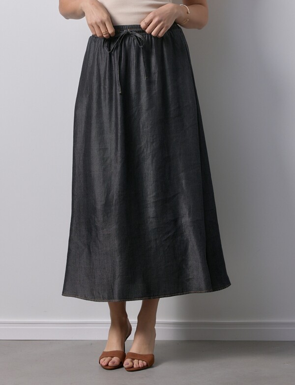 Falda Maxi Lyocell Cordel GRIS OSCURO