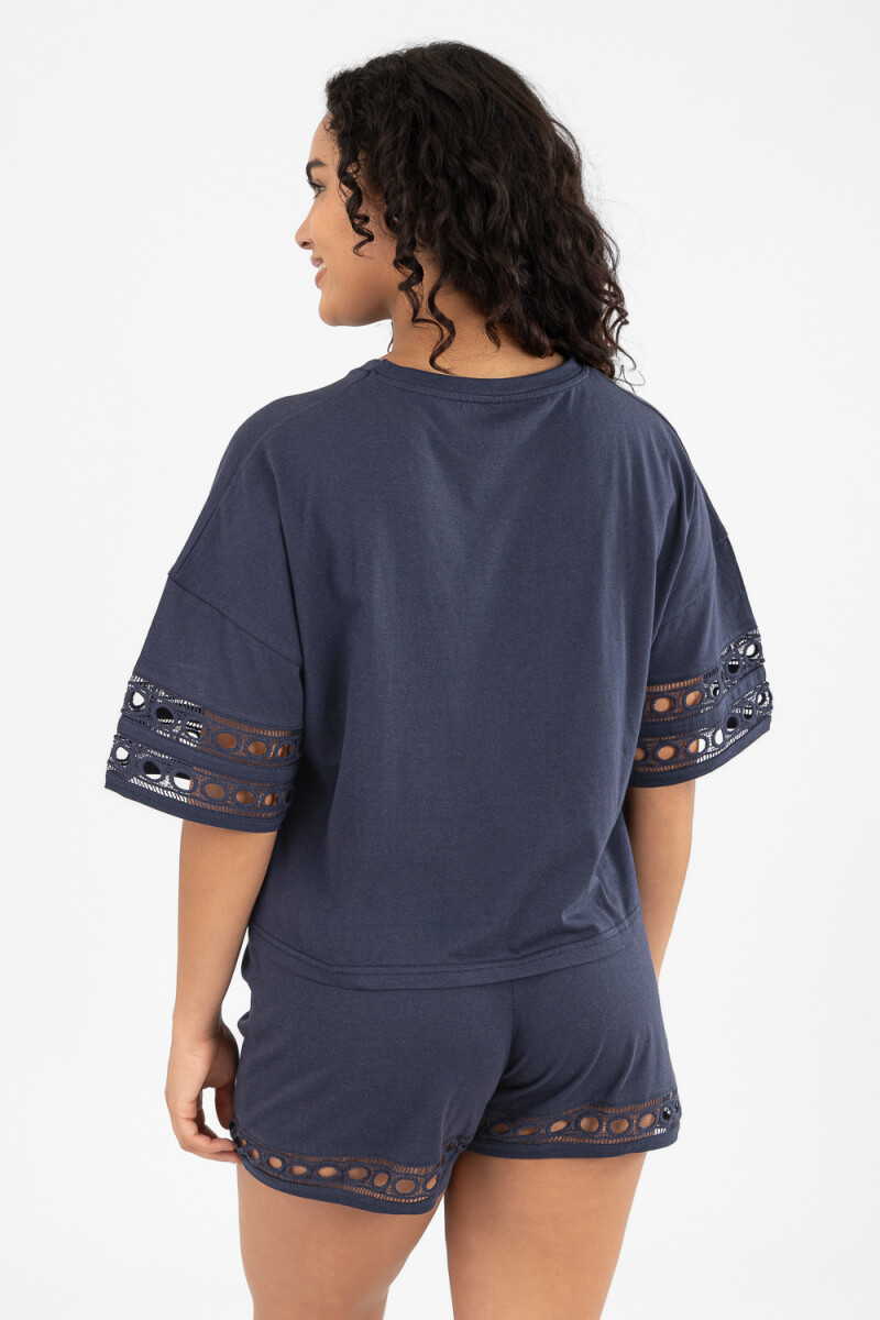 Cotton lace pj Azul