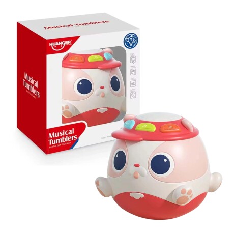 Tambor Balancín Musical Huanger con Luz Sonidos ROJO