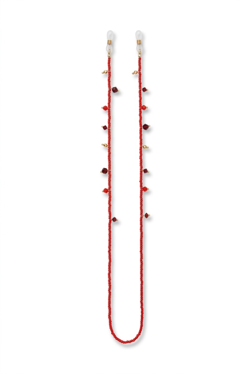 Correa para lentes mostacillas - rojo 