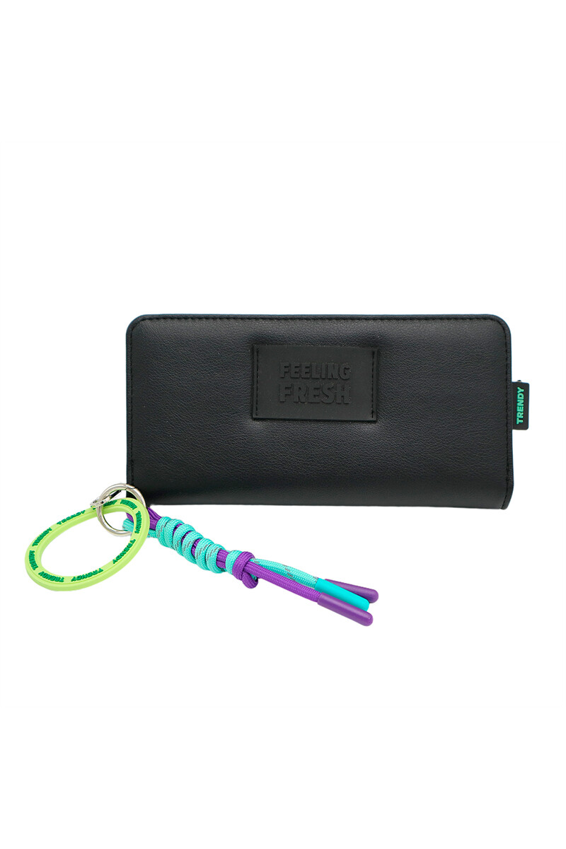 Billetera con llavero - Negro 