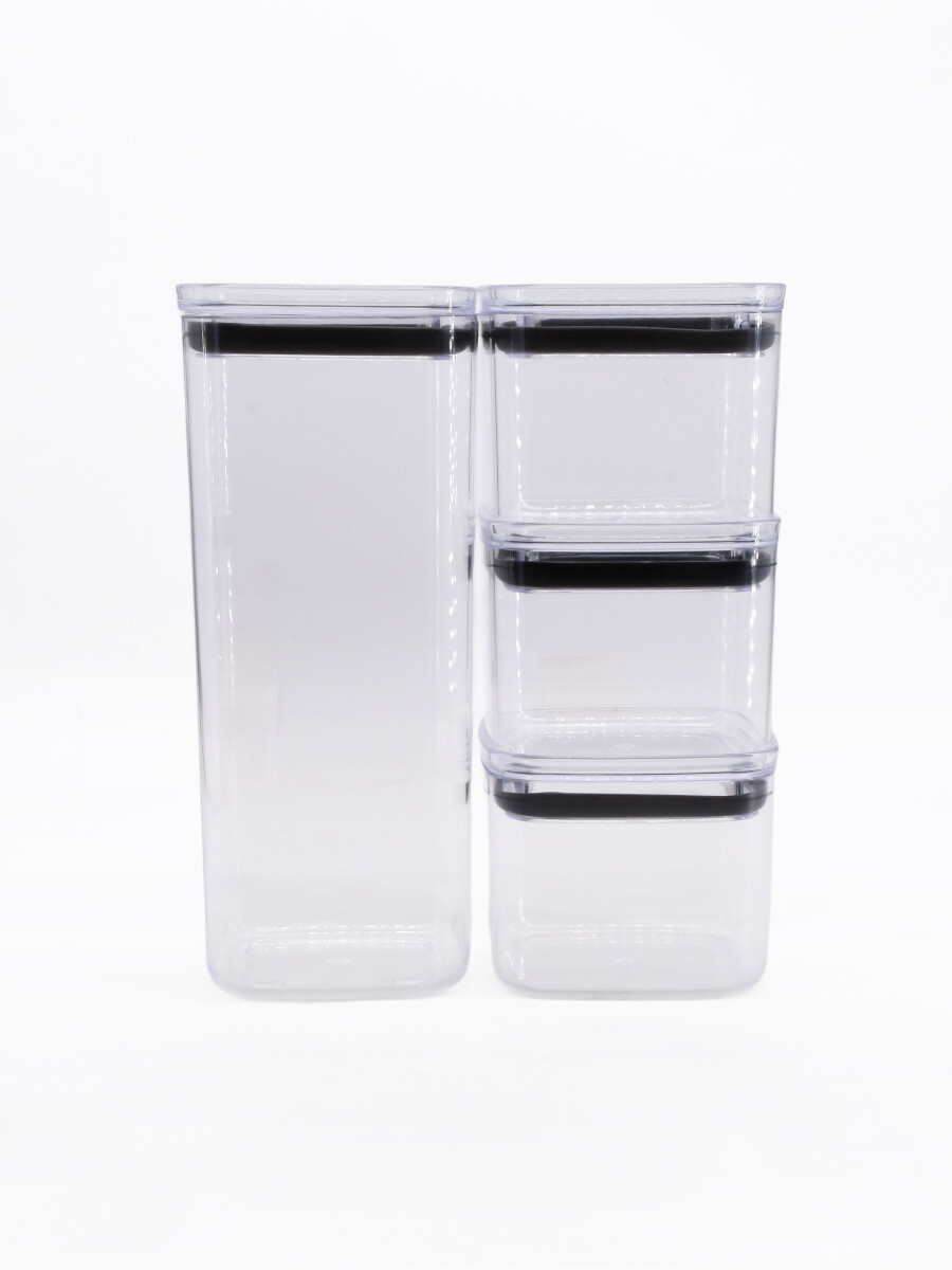 RECIPIENTE DE ALMACENAJE HERMETICO SET X 4 - TRANSPARENTE 