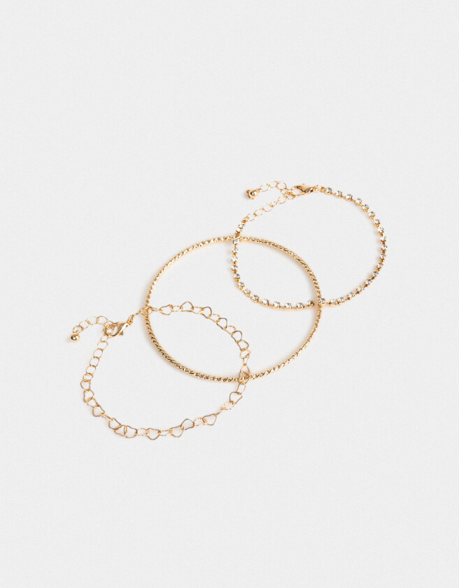 Pulseras Flexibles Sets Con strass Set De Pulseras Flexibles Doradas - Dorado