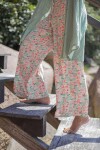 Babucha de rayòn Rosa con verdes