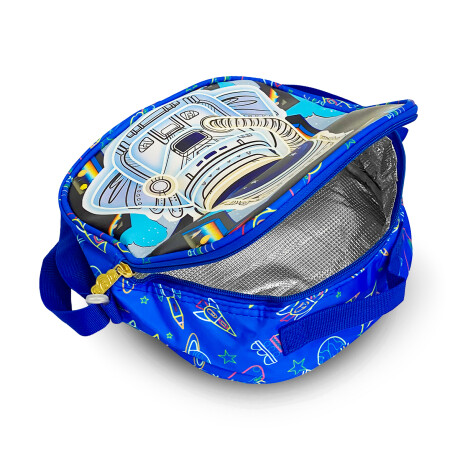 Mochila Escolar 3en1 Lunchera + Cartuchera Infantil Azul Astronauta