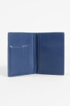 Cubre pasaporte metalizado azul
