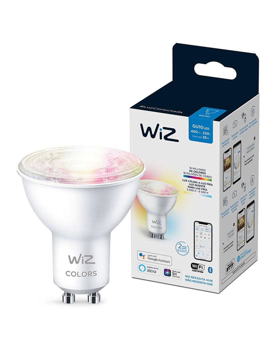 Lámpara LED WIZ Wifi Dicroica Color 4.9W GU10 
