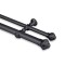 Barrote cortina doble de metal 1,5 m + 2 Soportes GRIS OSCURO