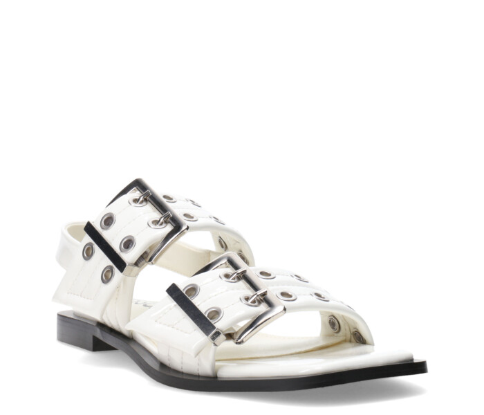 Sandalia KELMO chata con hebillas White