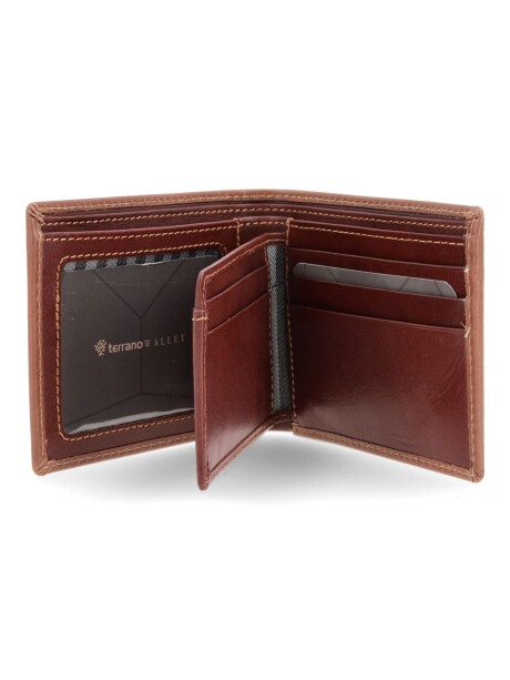 Billetera Cuero Premium con Volante interior Brandy
