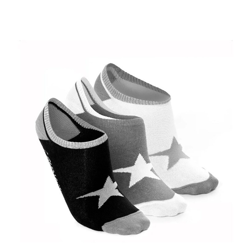 Medias Unisex Converse x3 Chuck Taylor Negro - Gris - Blanco