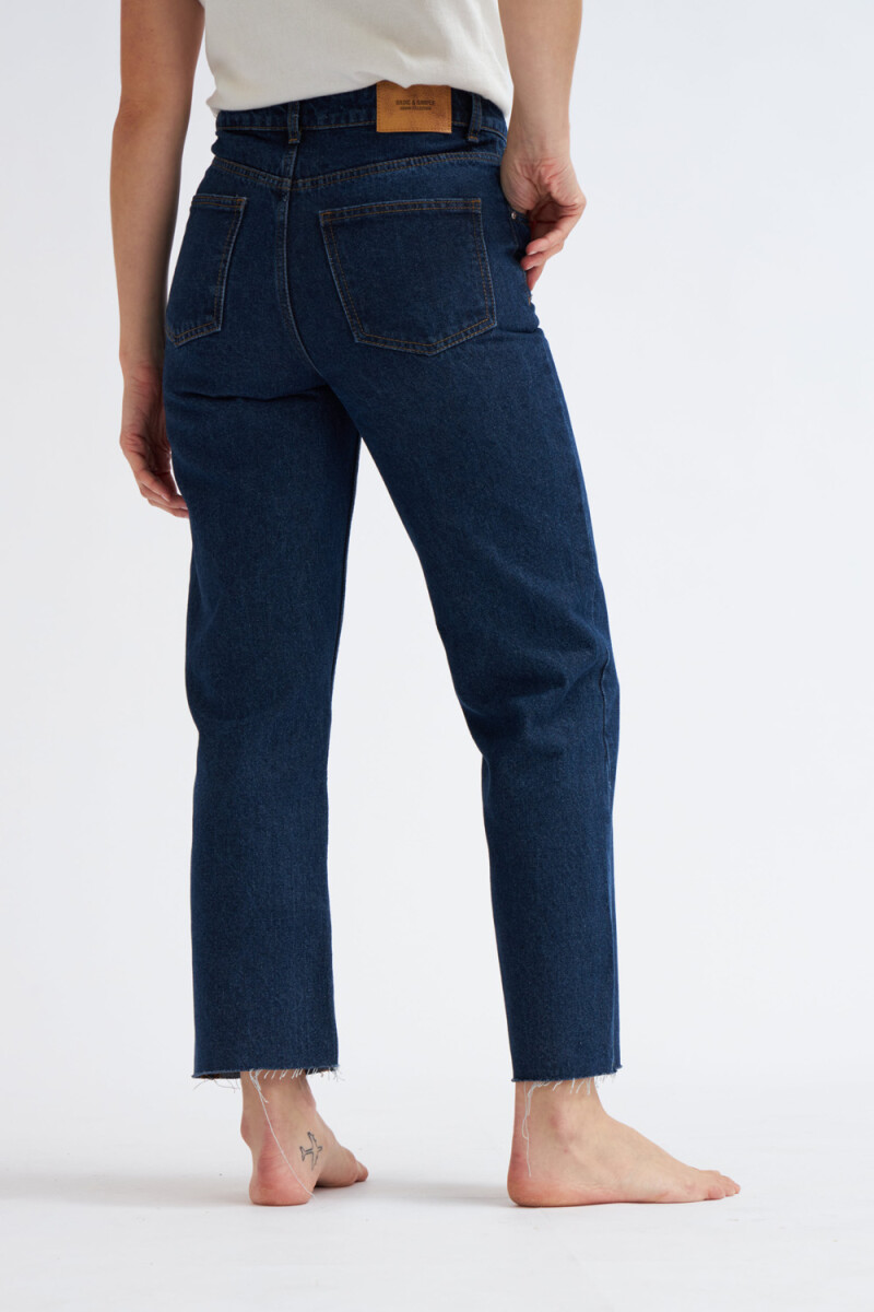 Pantalón de jean recto Azul Oscuro