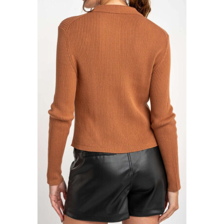 Cardigan Cuello Polo Mocha