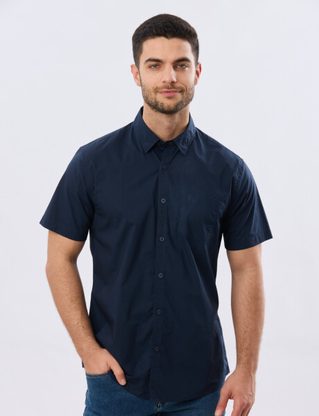 CAMISA LISA DE ALGODÓN Azul