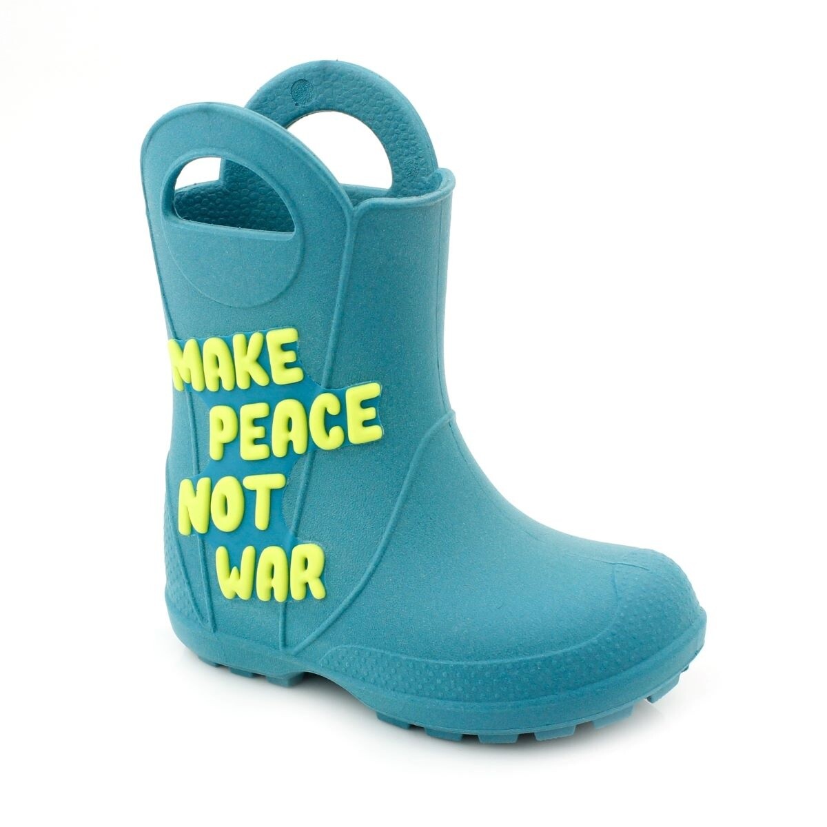 Bota de Lluvia Make Peace Not War - Turquesa 