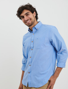 012487 CAMISA HARRINGTON LABEL Azul