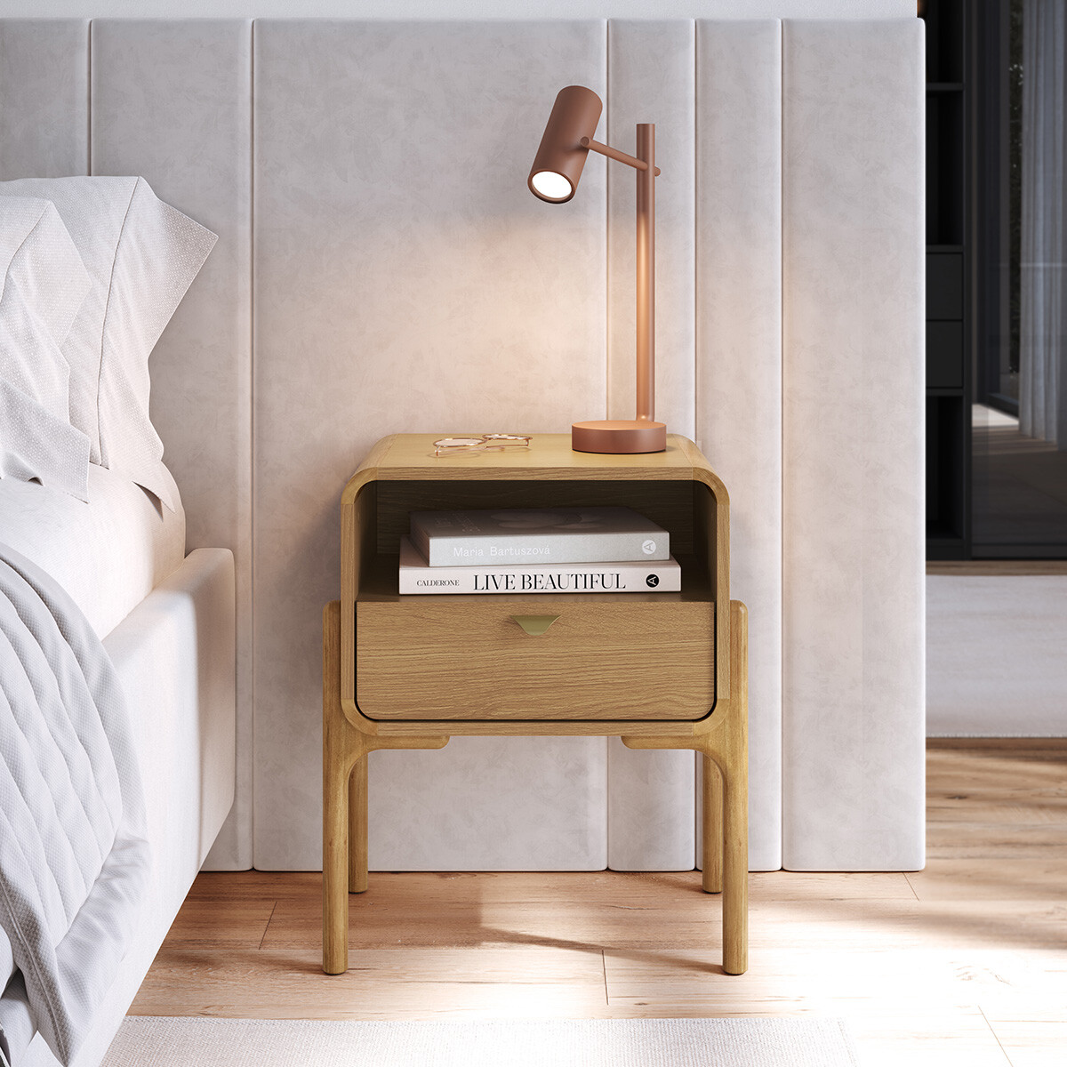 Mesa de Luz Select - Chica - 1 Cajon - Natural 