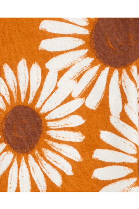 Pack dos pijamas una pieza de algodón acanalado, con pie, diseño girasoles Sin color