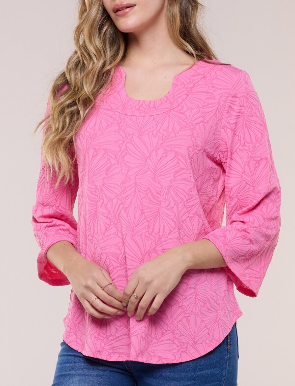 Blusa Texturada Con Relieve Floral ROSA