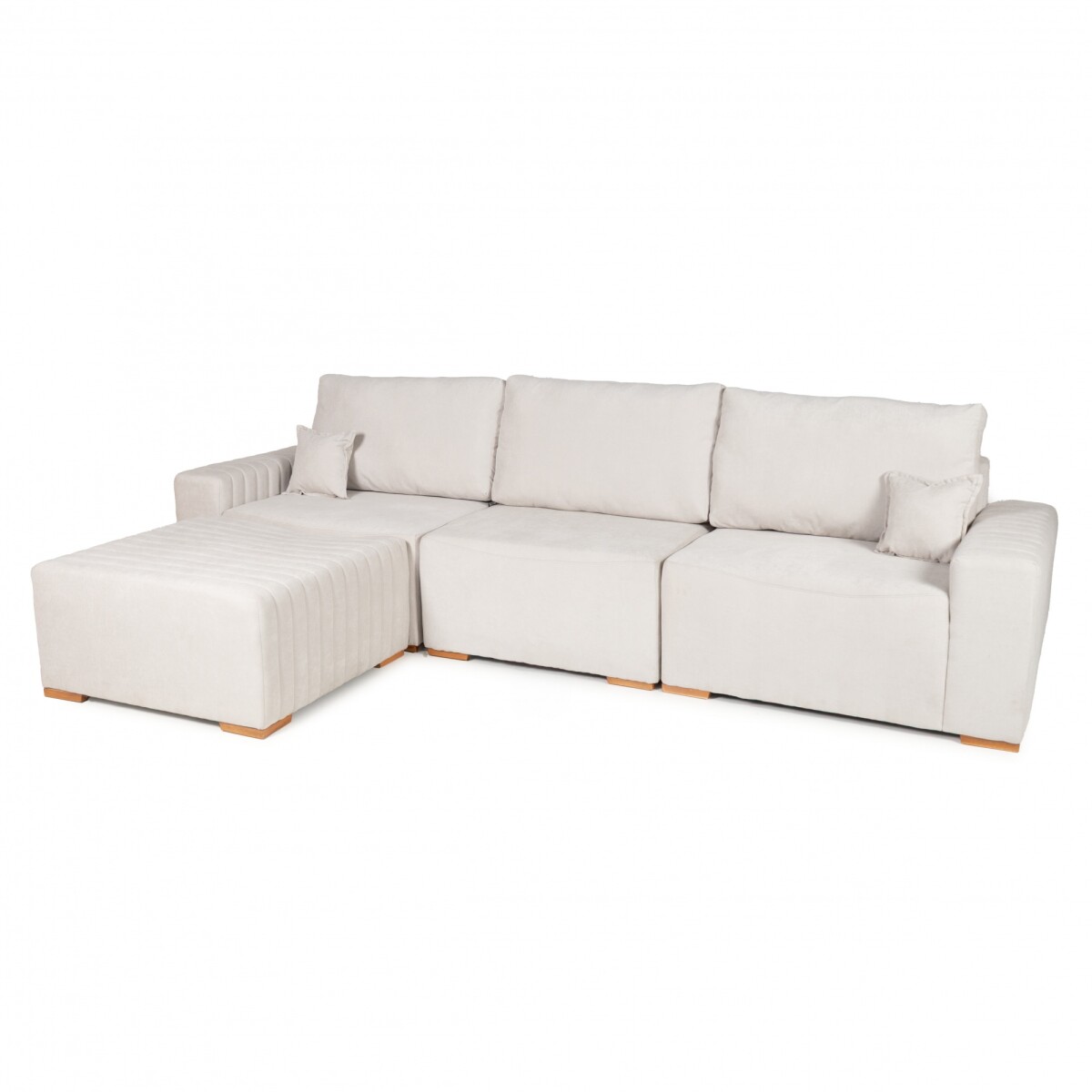 Sofá Modular Varen (Outlet) - 4 módulos - Tela Microfibra - Berlin 04 (Hielo) 