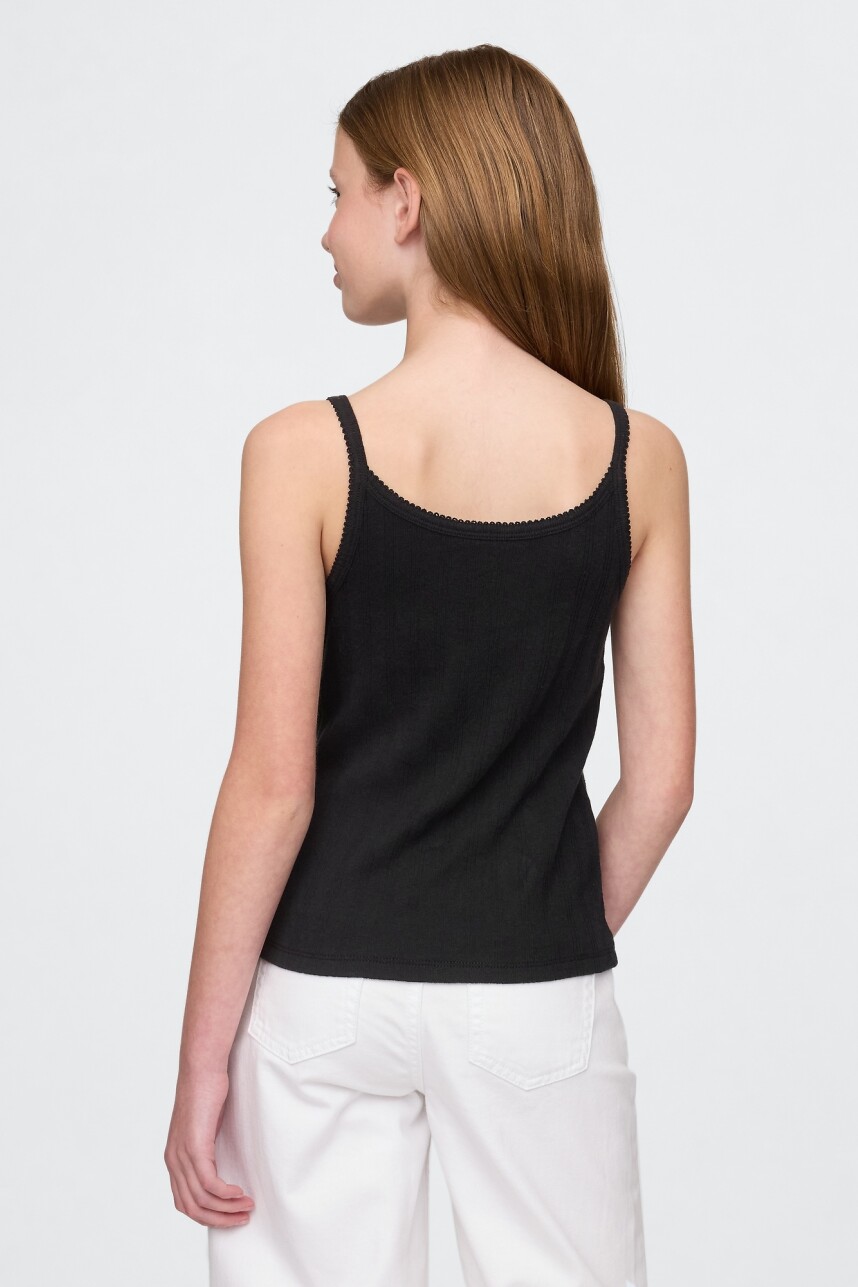 Musculosa Pointelle Niña True Black