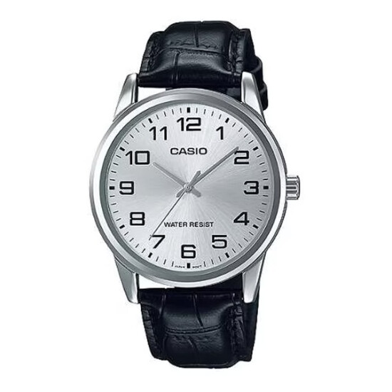 Reloj CASIO MTPV001L-7BUDF en Cuero Negro Esfera 45mm 0