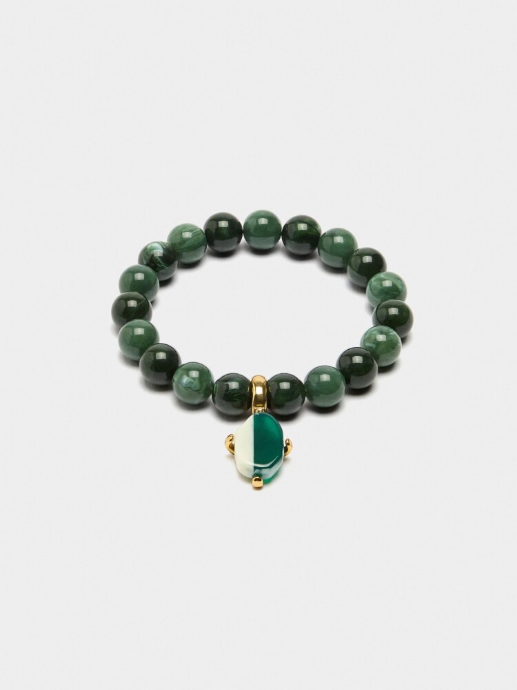 Pulsera Elástica De Cuentas Efecto Piedra multicolor