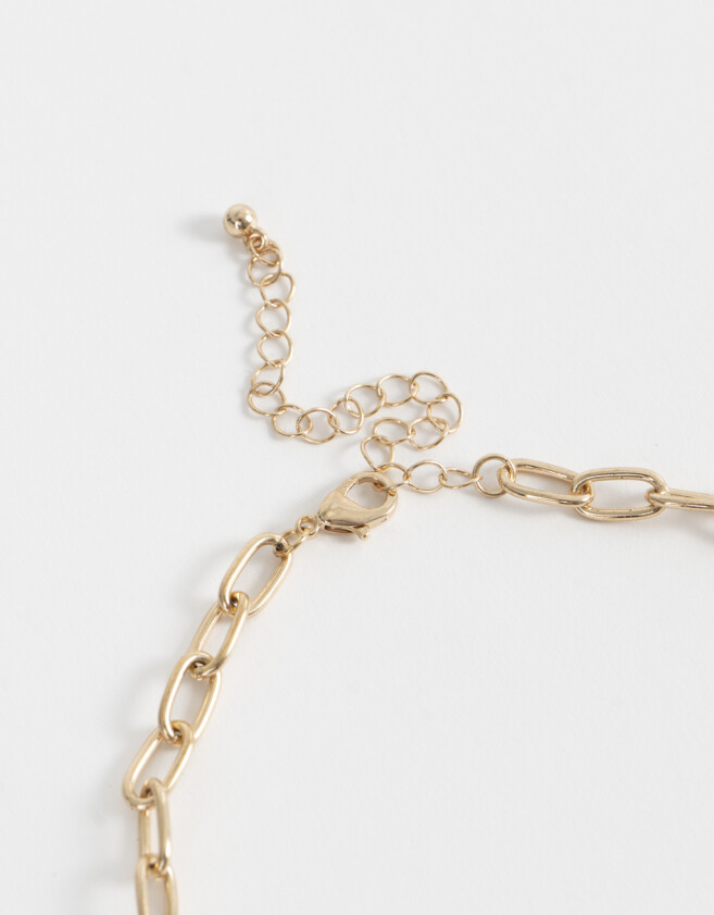 Collares Cortos Corazón Collar Corto Con Corazón - Dorado