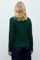 Cardigan con estructuras rombos verde ingles