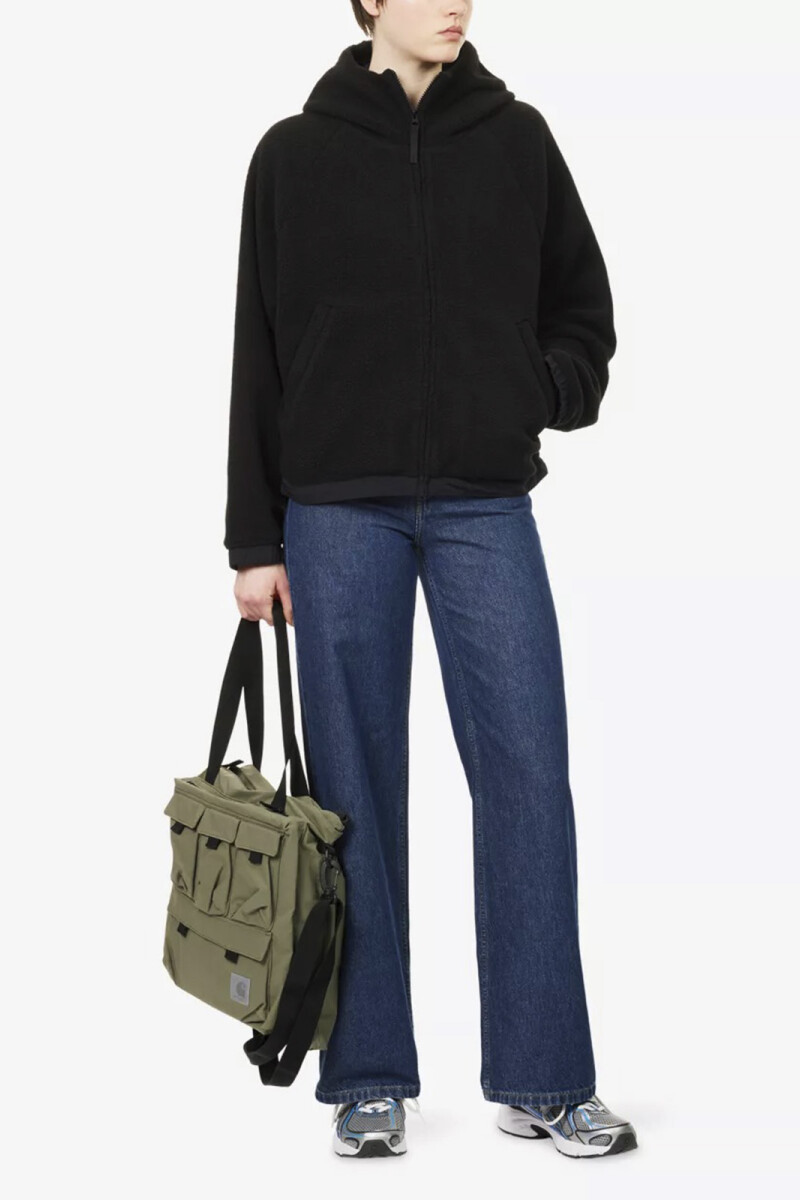 W' HOODED HELIX FLEECE JACKET Negro